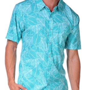 Tackle & Tides Men's Mini Palm Print Button Down Shirt