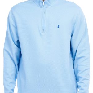 IZOD Mens Solid Quarter Zip Pullover