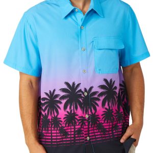 Reel Legends Mens Airflow Swim Button Up Top