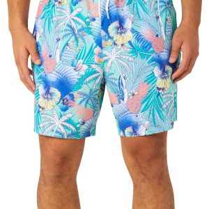 Reel Legends Mens Tropical 7 in Volley Swim Trunks