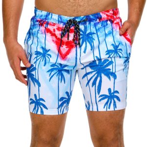 Distortion Men's Palms Printed Swim Shorts