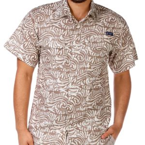 Nautica Men's Short Sleeve Print Woven Buttoned Top