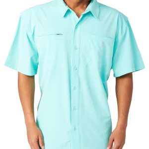 Reel Legends Mens HEIQ Cooling Hybrid Short Sleeve Shirt