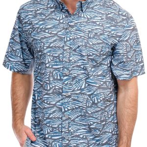 Reel Legends Mens Print Mariner Short Sleeve Shirt