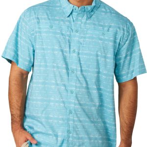 Reel Legends Mens Print Terrain Short Sleeve Shirt