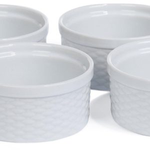 Porcelana 4 Pk Porcelain Basket Weave Ramekins