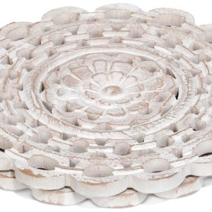 Home Essentials 2 Pk Round Wood Trivets