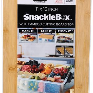 Farberware 11x16 To-Go Snack Tray with Bamboo Cutting Board