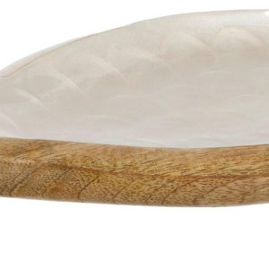 PD Home Scallop Patterned Wood Fish Plate