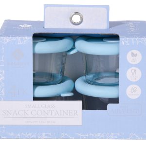 Gourmet Kitchen 4 Pk Small Glass Snack Container Set