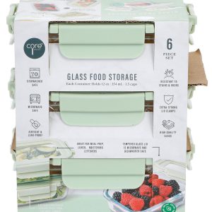 Core Home 6 Pc Glass Food Storage Set