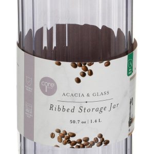 Core Home 50.7 oz Ribbed Glass Canister