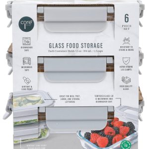 Core Home 6 Pc Glass Food Storage Set