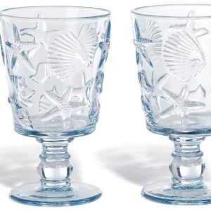 Home Essentials Sand + Sea 2 Pk 10 Oz Stemmed Glasses