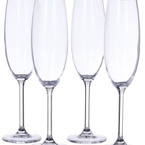 Mikasa Set of 4 Flute Glasses Julie Gold 8 oz.
