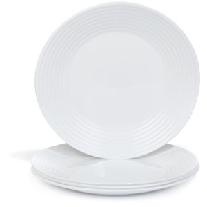 Gibson Home 4 Pk Opal Glass Dinner Plates