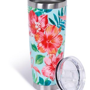 Meteor 30 oz Stainless Steel Fresh Flamingo Tumbler