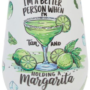 Meteor 12 oz Stainless Tan and Margaritas Wine Tumbler