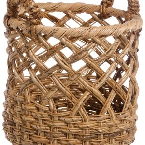 Baum Round Open Weave Banana Basket with Ear Handles