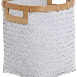 Baum Round Square Bottom Bamboo Storage Basket