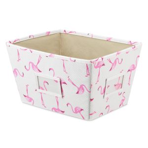 Whitmor Flamingo Print Canvas Storage Tote