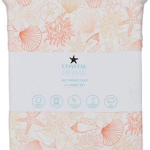 Coastal Home 4 Pc Shell Yeah Sheet Set