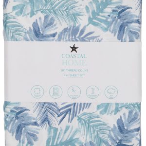 Coastal Home 4 Pc Watercolor Palms Sheet Set