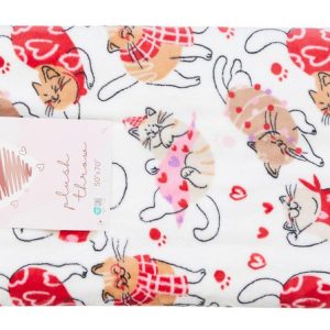 Artisan 34 50x60 Heart Print Plush Throw Blanket