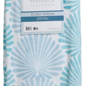 Peninsula Suits 60x70 Inches Palm Fan Plush Throw Blanket