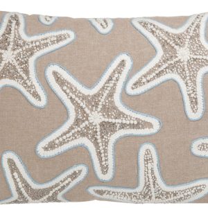 Coastal Home Embellished Starfish Decorative Pillow