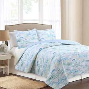 Coastal Home 3 Pc Attica Stripe Quilt Set