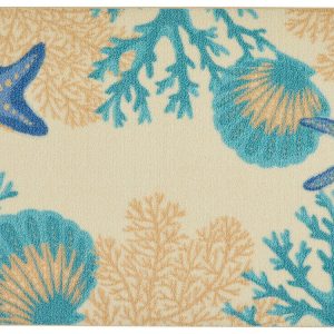 Nourison 20x32 Shell Border Accent Rug