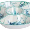 Coastal Home 15 in Sea Turtle Melamine Divided Serving Bowl