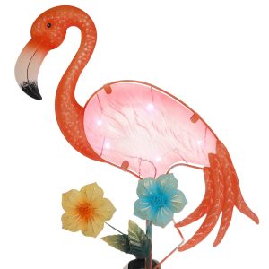 Fancy That 16 in. Flamingo Garden Stake with LED Lights
