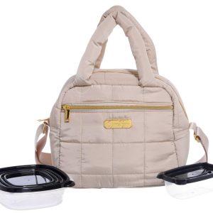 Jessica Simpson Solid Quilted Lunch Tote Bag