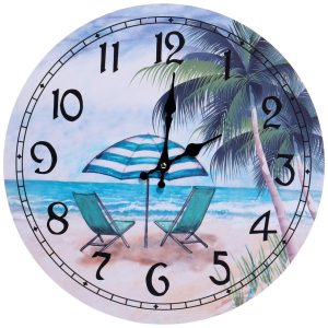 JD Yeatts 16 in. Beach Scene Wall Clock