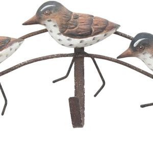 T.I. Design Shorebirds Triple Hook Metal Wall Decor