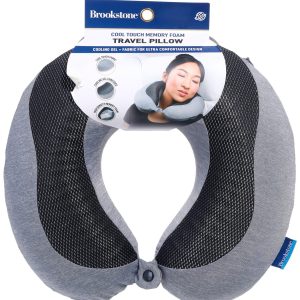 Brookstone Cool Touch Memory Foam Travel Pillow