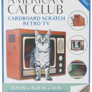 American Cat Club Cardboard Scratch House Retro TV