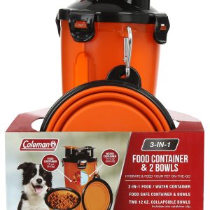 Coleman 3-in-1 Dog Food Container and Bowls Set