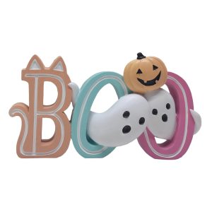 Brighten The Season Halloween BOO Sign With Ghost & Pumpkin