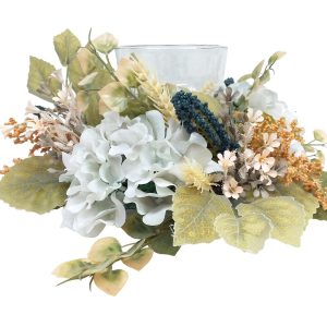 Brighten the Season 6 in. Hydrangea Wheat Candle Holder