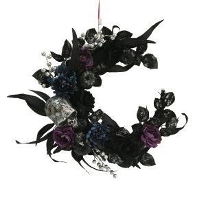 Brighten the Season Halloween 20in. Moon Skull Wreath