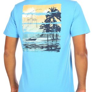 Guy Harvey Mens Pocket Palm Island Short Sleeve T-Shirt