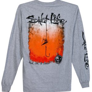 Salt Life Mens Hook Line and Sinker Fade Long Sleeve Tee