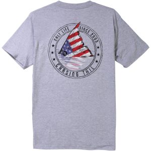 Salt Life Mens Redfish Flag Short Sleeve Pocket T-Shirt