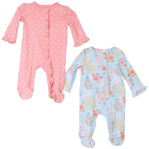 Little Me Baby Girls 2 PK Footie Sleeper Set
