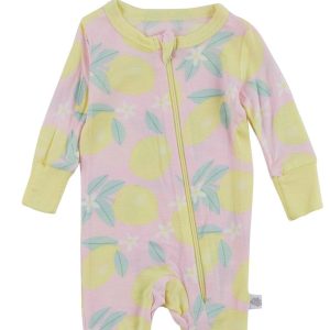 Sleep On It Baby Girl 2 Pc Bodysuit Hat Set - Lemon