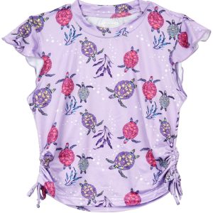 Reel Legends Toddler Girls Sea Turtle Side Scrunch Top