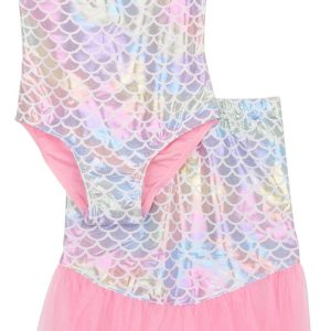 Floatimini Toddler Girls 2 Pc Mermaid Suit + Skirt Set